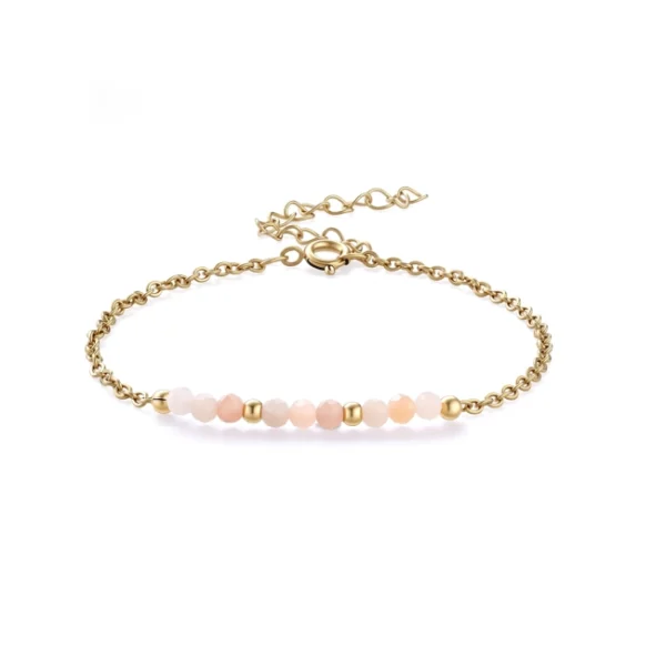 Bransoletka damska faset Kwarc Różowy + Kamień Księżycowy